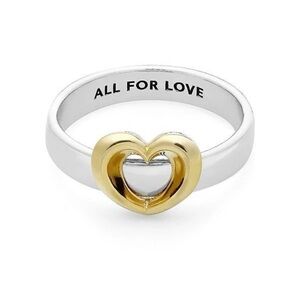 Pandora Sterling Two Toned Radiant Sliding Heart Ring